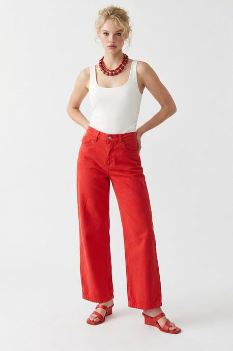 Hoge Taille Wijde Denim Jeans - Image 3