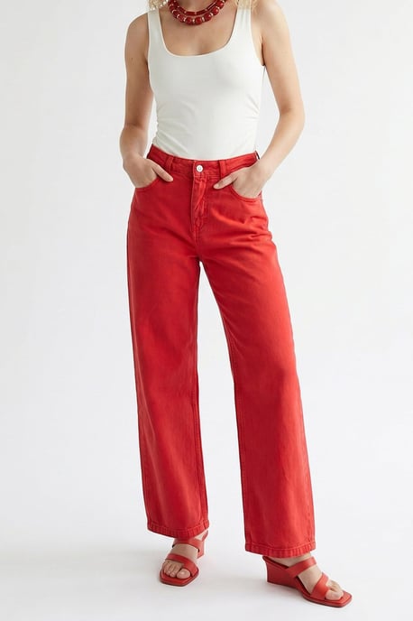 Hoge Taille Wijde Denim Jeans - Image 4