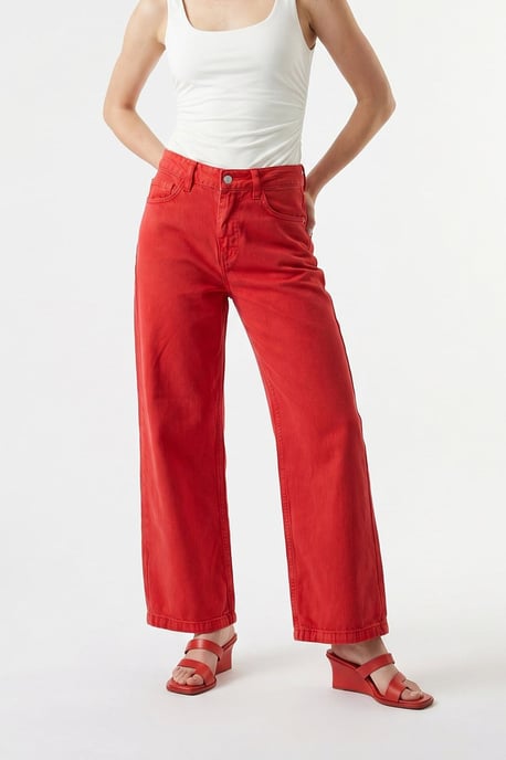 Hoge Taille Wijde Denim Jeans - Image 5