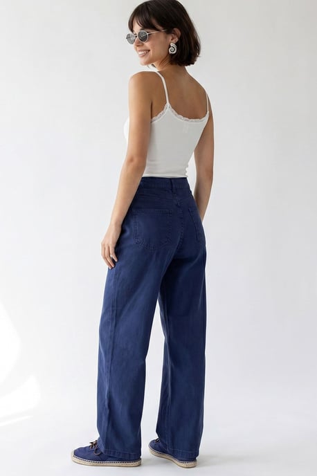 Hoge Taille Wijde Denim Jeans - Image 4