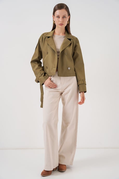 Korte Bouwde Trenchcoat - Image 2