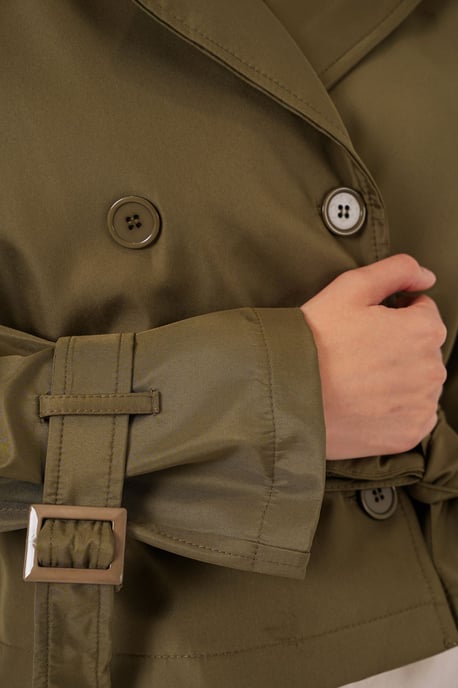 Korte Bouwde Trenchcoat - Image 5