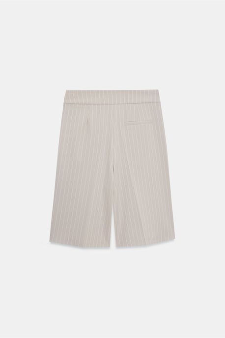 Hoge Taille Gestreepte Tailored Shorts Met Riem - Image 6