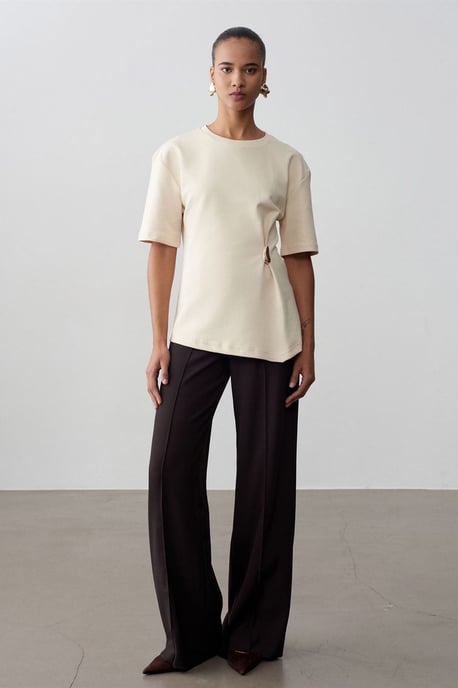 Dames T-shirt met ronde hals en korte mouwen - Image 2