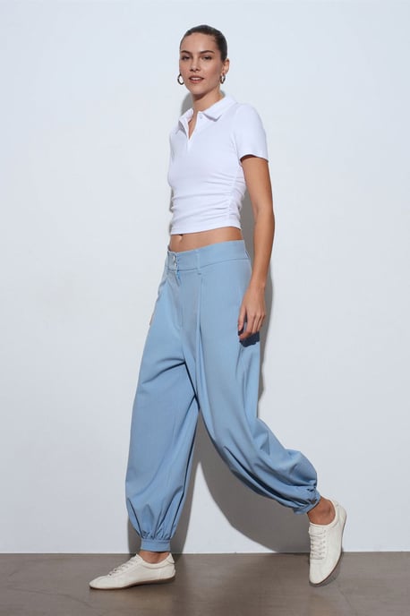 Dames Crop Slim Fit Polo T-shirt - Image 4