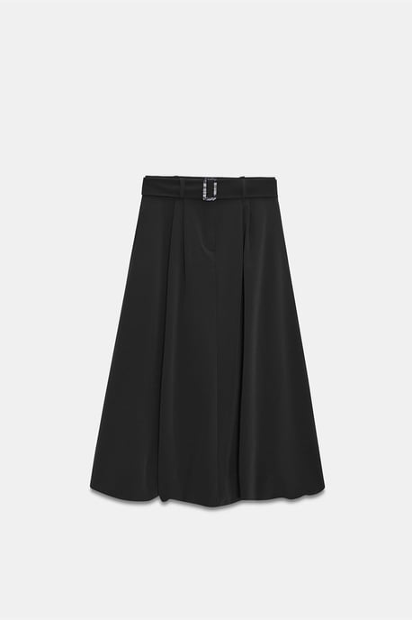 Hoge taille riem midi ballon rok - Image 5
