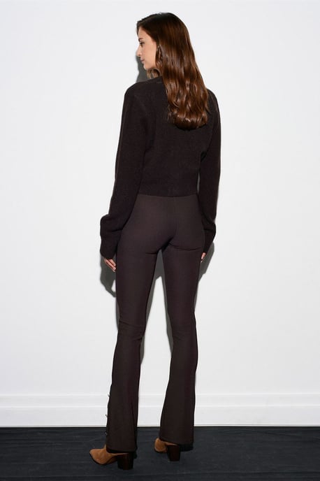Hoge taille flare leggings met knoopdetail - Image 2