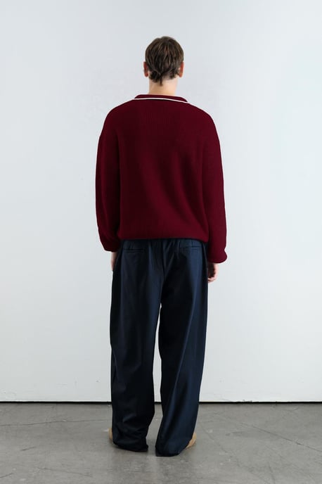 Heren Gestreepte Katoenen Polo Sweater - Image 3