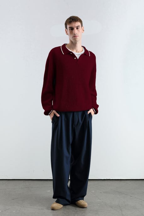 Heren Gestreepte Katoenen Polo Sweater - Image 4
