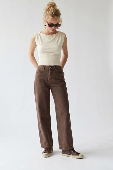 Hoge Taille Wijde Denim Jeans - Image 3