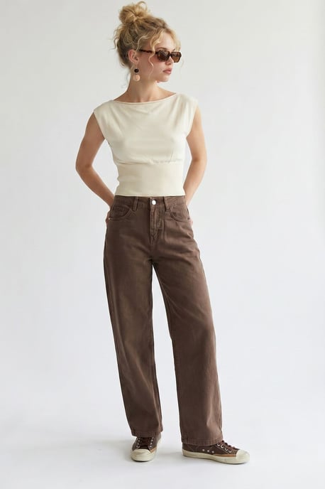 Hoge Taille Wijde Denim Jeans - Image 4