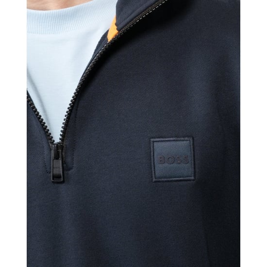 BOSS Oranje Zetrust Heren Sweatshirt met 1/4 rits - Image 3