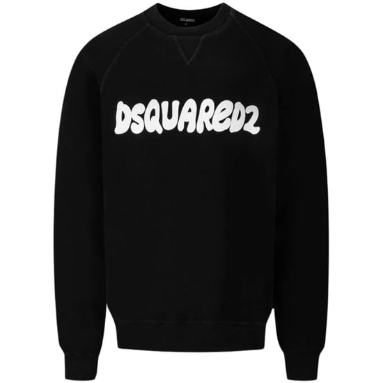 Dsquared2 Cool Fit Sketch Logo Zwarte Trui Met Ronde Hals - Image 1
