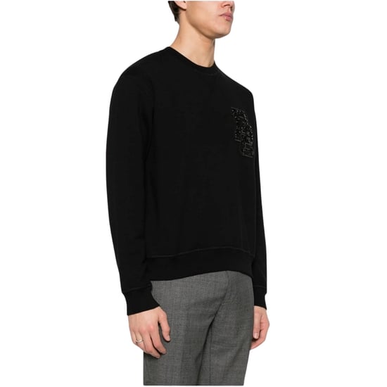 Dsquared2 D2 Trui Met Paillettenlogo, Zwarte Ronde Hals - Image 2