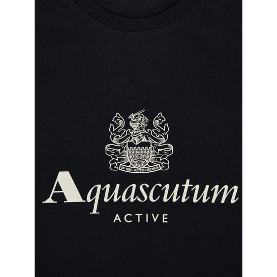 Aquascutum Active T-shirt Met Groot Logo, Zwart - Image 3
