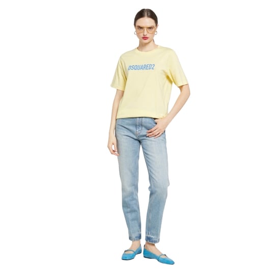 Dsquared2 Eco Dyed Easy Yellow T-shirt - Image 4
