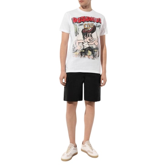 Dsquared2 Cigarette Fit The Cool Guy Print Wit T-shirt - Image 5