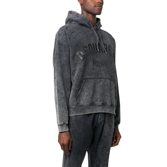 Dsquared2 Milano Destroyed Faded Look Grijze Hoodie - Image 4