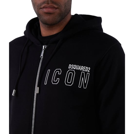 Dsquared2 Icon Outline Logo Zip Black Hoodie - Image 6