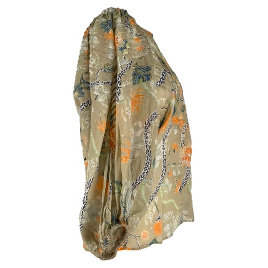 Chloé blouse met bloemenprint en ballonmouwen in veelkleurige ramie - Image 3
