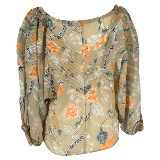 Chloé blouse met bloemenprint en ballonmouwen in veelkleurige ramie - Image 4