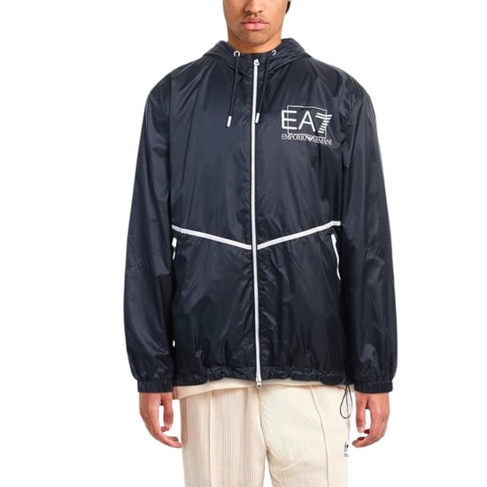 Ea7 Marineblauwe Jas Met Capuchon - Image 2