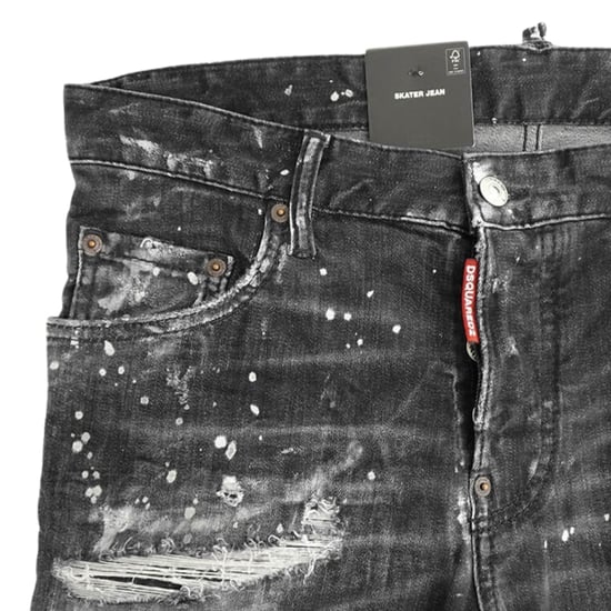 Dsquared2 Skater Jeans Met Destroyed Paint Effect, Zwarte Jeans - Image 3