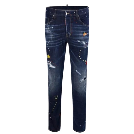 Dsquared2 Skater Jean Dark Monster Maze Wash Blue Jeans - Image 1