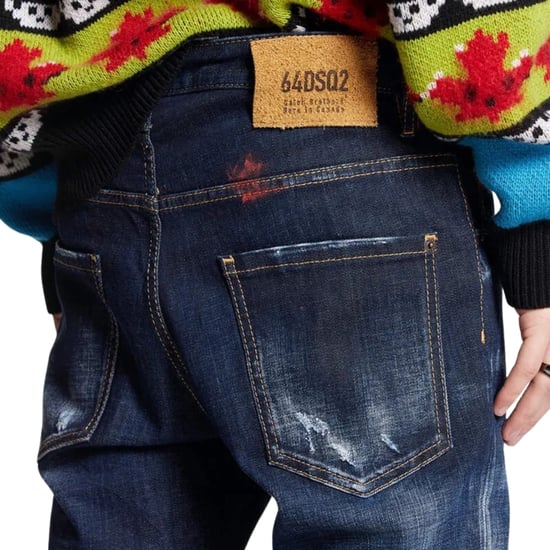 Dsquared2 Skater Jean Dark Monster Maze Wash Blue Jeans - Image 5
