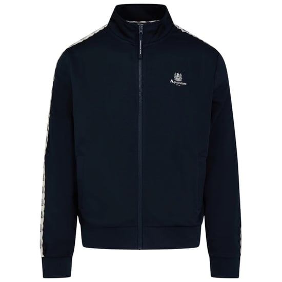 Aquascutum Active Crest Tape Navy Zip Track Top - Image 1