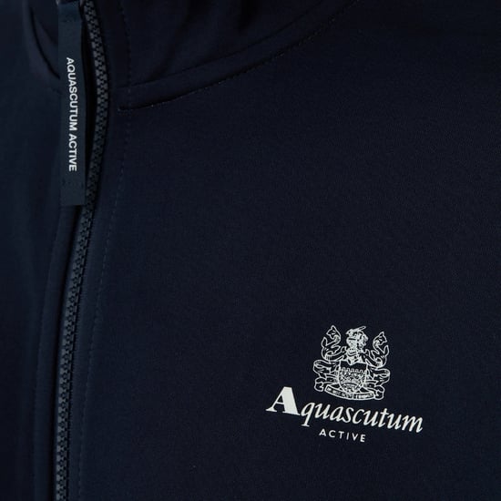 Aquascutum Active Crest Tape Navy Zip Track Top - Image 4