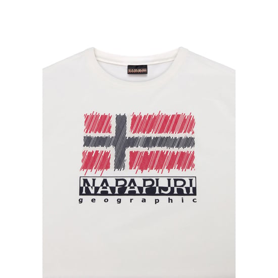 Napapijri Kinderen/Kinderen Adige Vlag Crew Hals T-shirt (Wit/rood) - Image 3