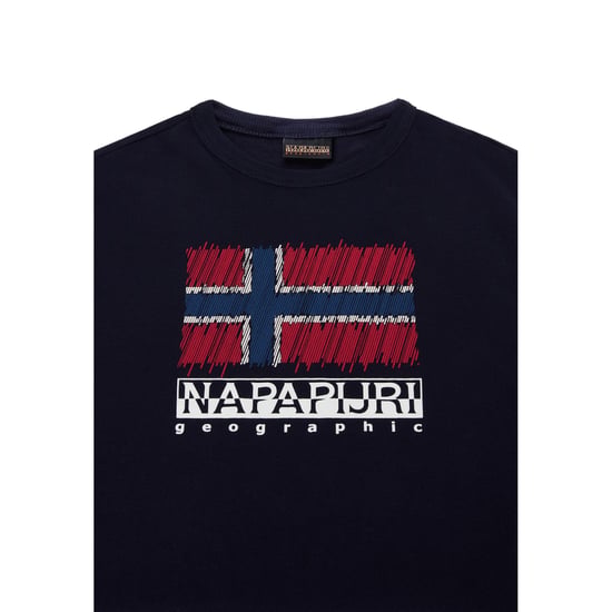 Napapijri Kinderen/Kinderen Adige Vlag Crew Hals T-shirt (Marineblauw) - Image 3