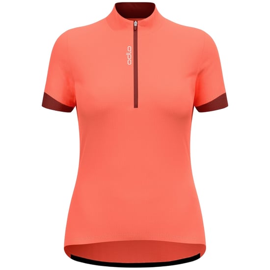 Odlo Fietsshirt voor dames met kleurblokken en normale pasvorm (Koraal) - Image 1