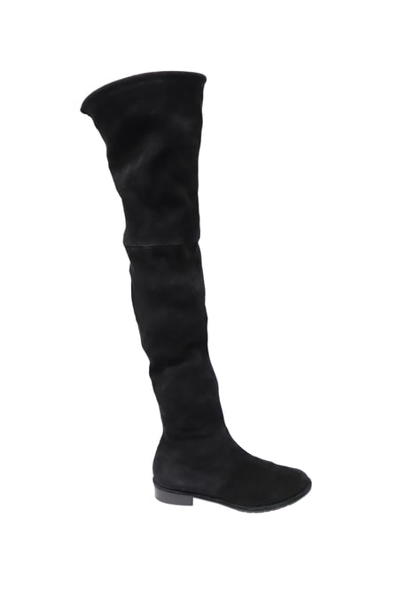Stuart Weitzman Lowland Over The Knee Laars in Zwart Suède - Image 2