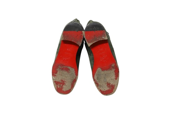 Christian Louboutin Laarzen met Ketting in Groene Suède - Image 5