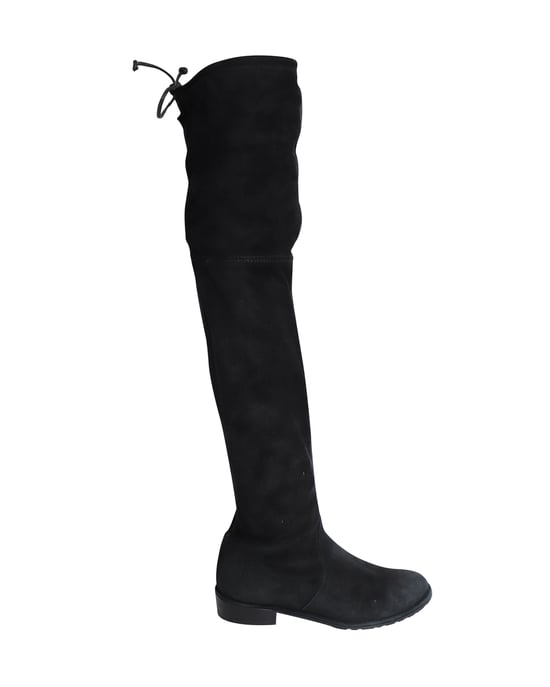 Stuart Weitzman Lowland Knie Hoge Laarzen in Zwart Suède - Image 1