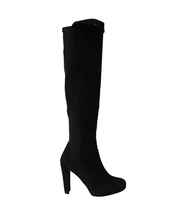 Stuart Weitzman Hiline Kniehoge Laarzen in Zwart Suède - Image 1