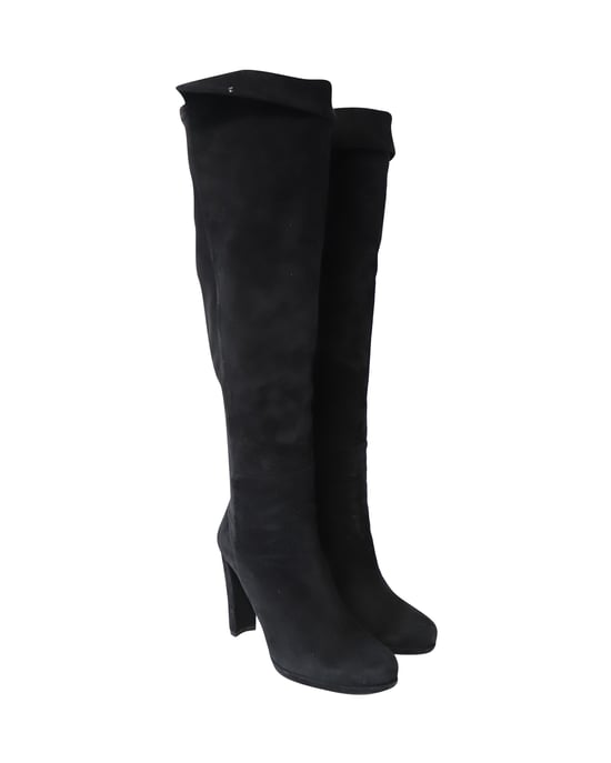 Stuart Weitzman Hiline Kniehoge Laarzen in Zwart Suède - Image 5