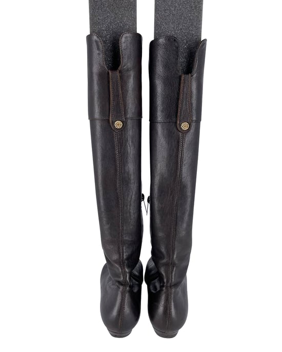 Jimmy Choo Londen Knielaarzen in Bruin Kalfsleer - Image 2