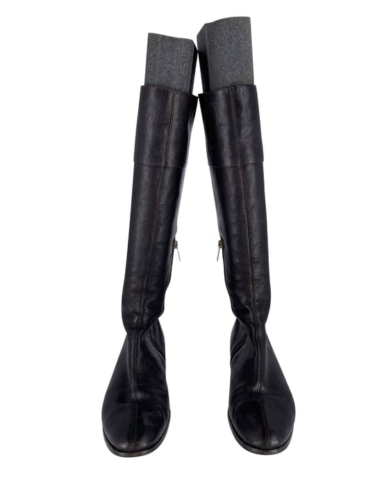 Jimmy Choo Londen Knielaarzen in Bruin Kalfsleer - Image 3