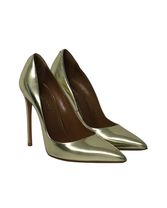 Aquazzura Purist Hakken in Gouden Patentleer - Image 3