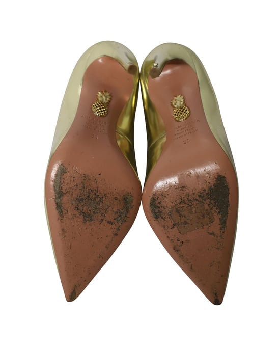 Aquazzura Purist Hakken in Gouden Patentleer - Image 5