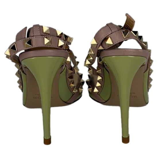 Valentino Rockstud Enkelsandaal met Bandje in Groene Patenten Leer - Image 6