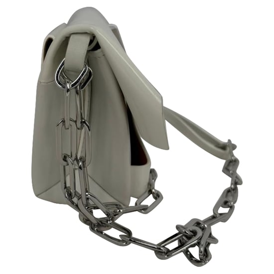 Maison Margiela Kleine Snatched Schoudertas van Witte Glanzende Leder - Image 3