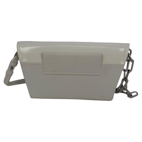 Maison Margiela Kleine Snatched Schoudertas van Witte Glanzende Leder - Image 4