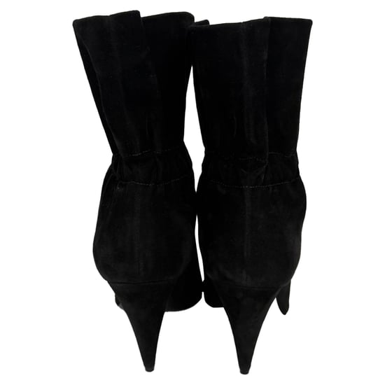 Saint Laurent Étienne Elastische Enkellaarsjes in Zwart Suède - Image 3