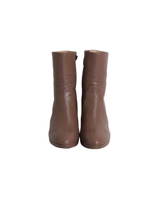 Stuart Weitzman Rosalind 90 Platform Enkellaarsjes in Bruin Leer - Image 2