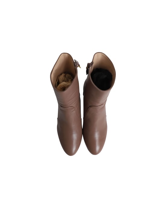 Stuart Weitzman Rosalind 90 Platform Enkellaarsjes in Bruin Leer - Image 6