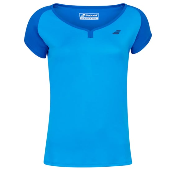 Babolat Meisjes Play Boot Hals T-shirt met Afgeschermde Mouwen (Blauwe Aster) - Image 1